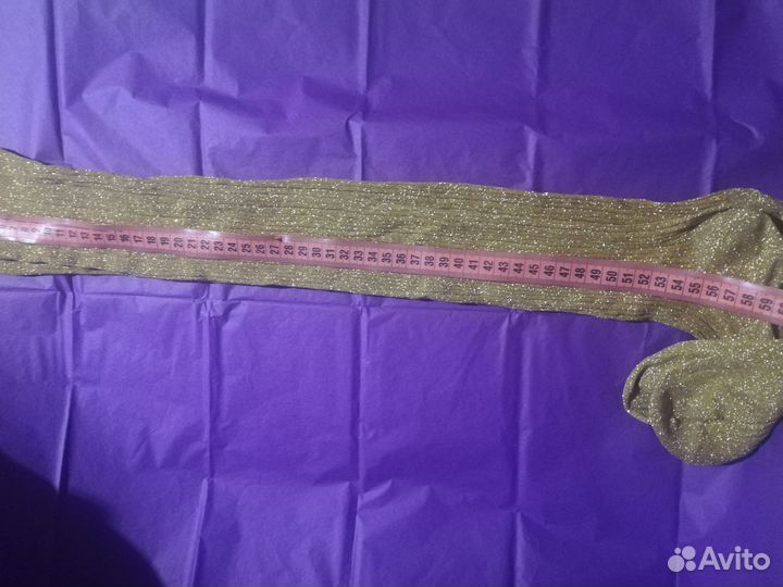 Высокие гольфы-чулки новые золотые Lindex