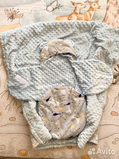 Конверт на выписку теплый с пледом на молнии