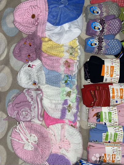 Детские вещи колготки шапки носки хлопок