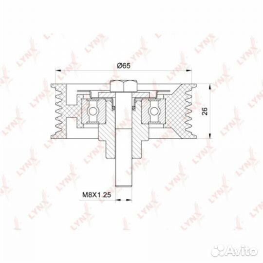 Lynxauto PB-7158 Ролик обводной приводного ремня
