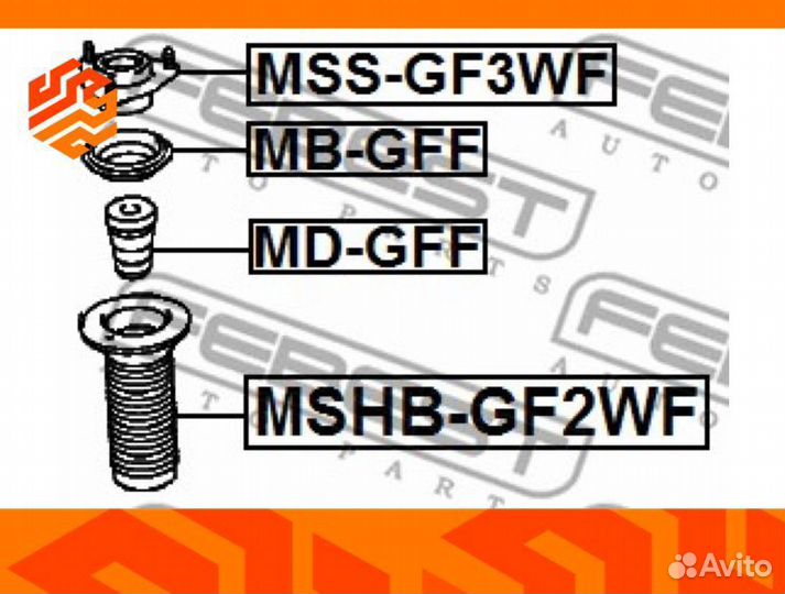 Отбойник амортизатора febest mdgff передний