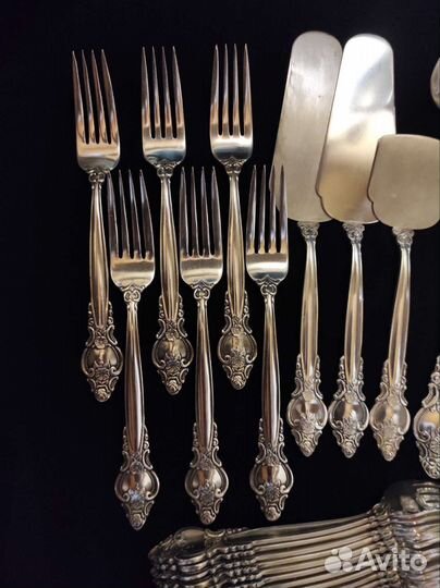 Ложки вилки лопатки мельхиор зид Троянда СССР