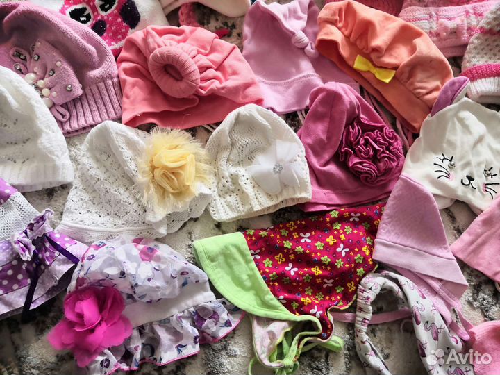 Детские шапочки для девочек пакетом