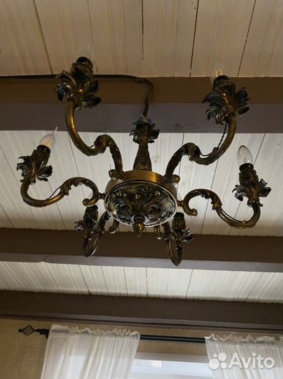 Винтажная бронзовая люстра