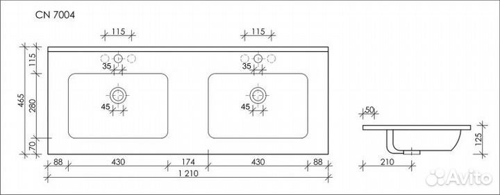 Раковина двойная Ceramica Nova Element CN7004