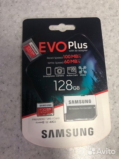 Карта памяти microSD Samsung EVO Plus 128 Gb