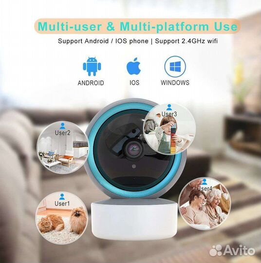 Настольная Wi-Fi камера видео-няня Full HD