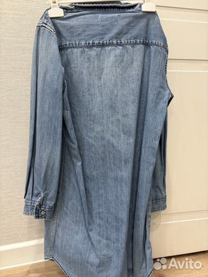 Джинсовое платье-рубашка