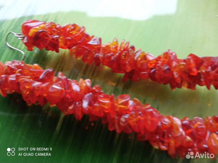 Серьги винтажные. Янтарь СССР