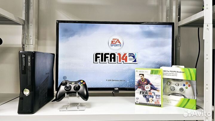 Xbox 360 250 gb 2 геймпада+ fifa 14