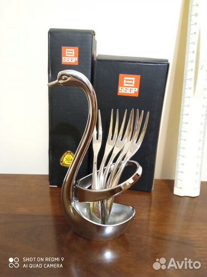 Новый столовый прибор держатель лебедь и вилочки