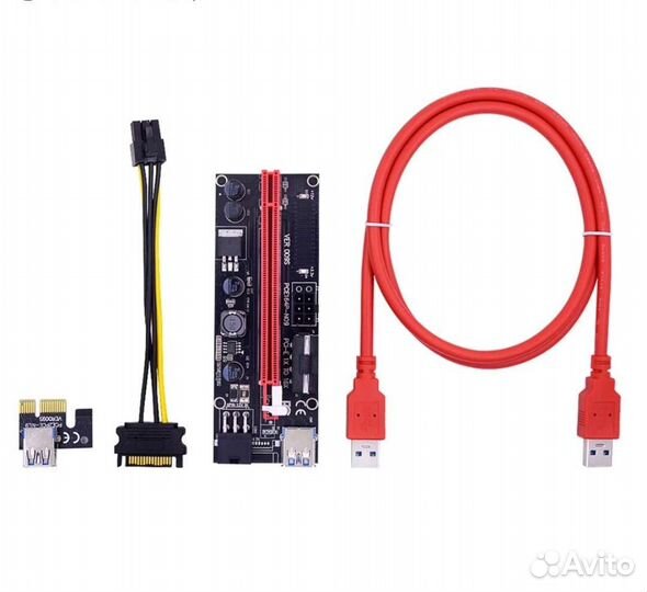 Рейзер pci-e molex, 6 pin