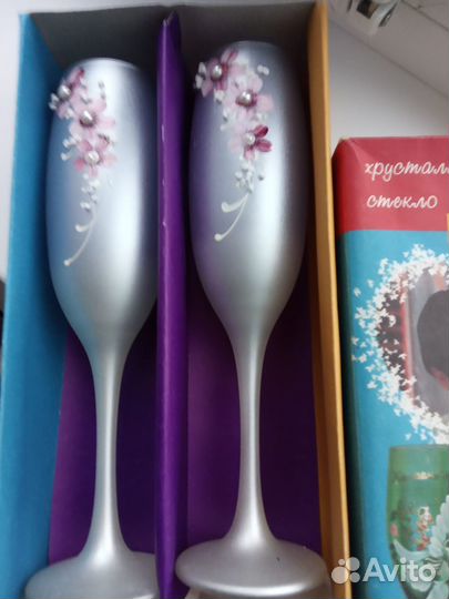 Корзинка и бокалы для шампанского свадебные. Новое