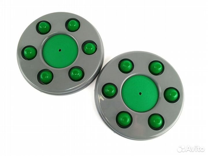 Колпаки на газель серые с зелеными заглушками