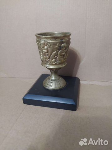 Латунная чаша для огарков с Ангелами церковная