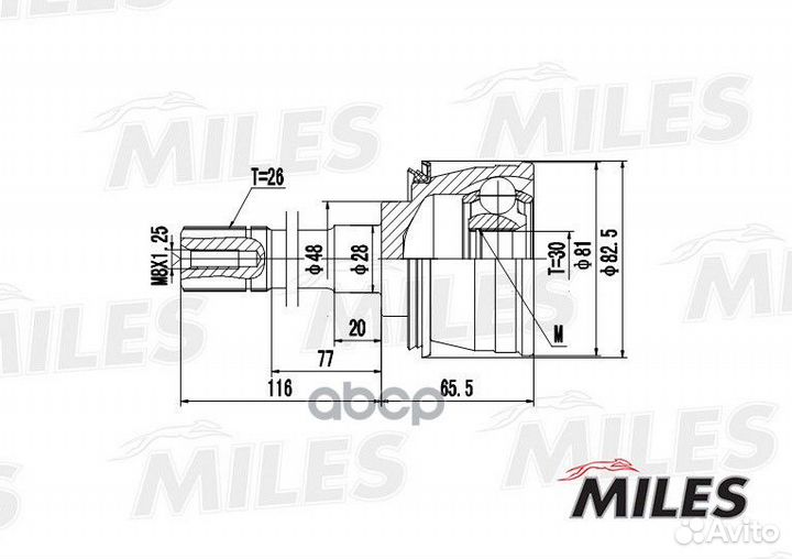 ШРУС miles GA20447 ШРУС suzuki vitara/grand vitara