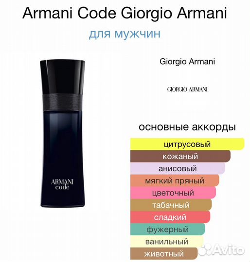 Духи Giorgio Armani Code