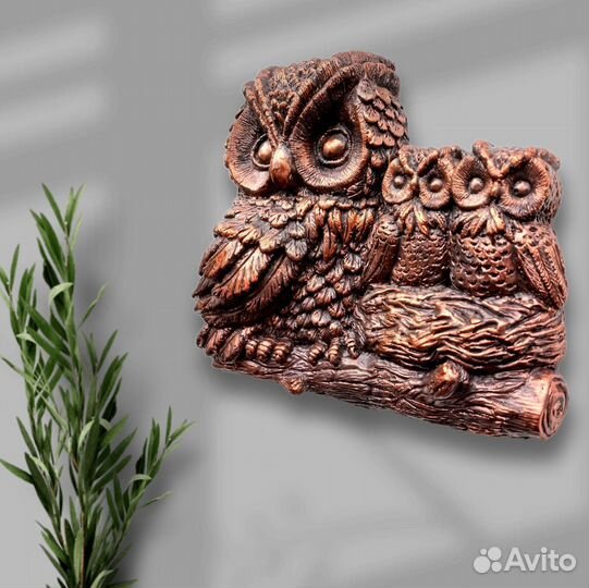 Медные совы. Настенное панно. Авторская работа