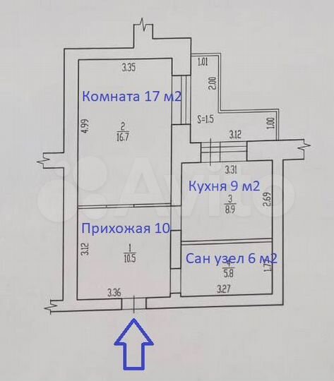 1-к. квартира, 42 м², 2/10 эт.