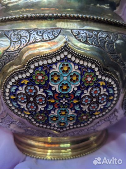 Супница Серебряная с Эмалями