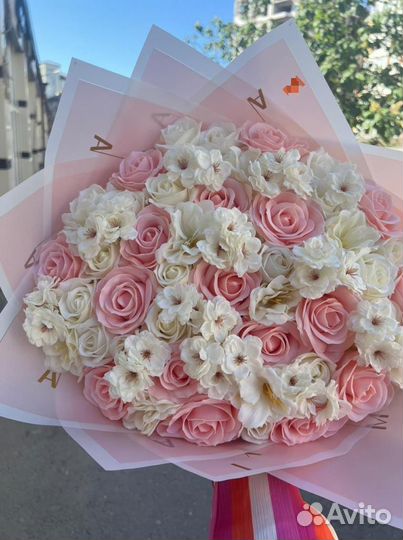 Букет из мыльных роз