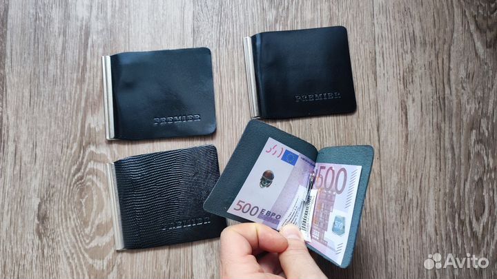 Зажим для денег из натуральной кожи