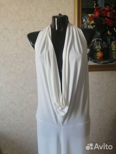 Белый брючный комбинезон