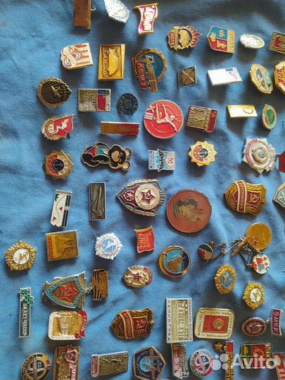 Значки СССР коллекция около 100 шт