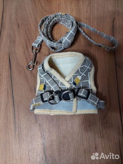 Шлейка для животных собаки или кошки с поводком