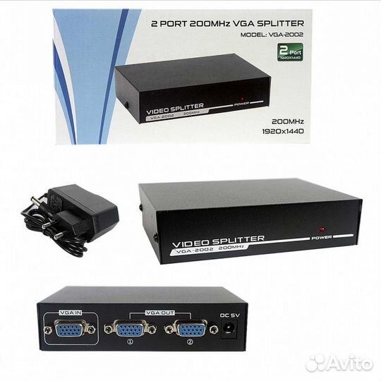 Video splitter VGA делитель 1вход на 2-4выхода