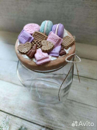 Баночки с декором из полимерной глины