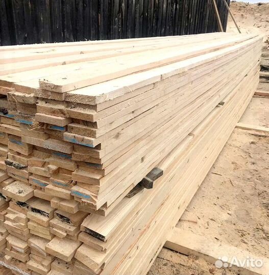 Доска обрезная строительная 25х150х6000