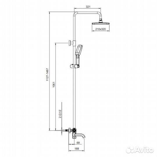 Душевая стойка со смесителем Gappo G2418-29