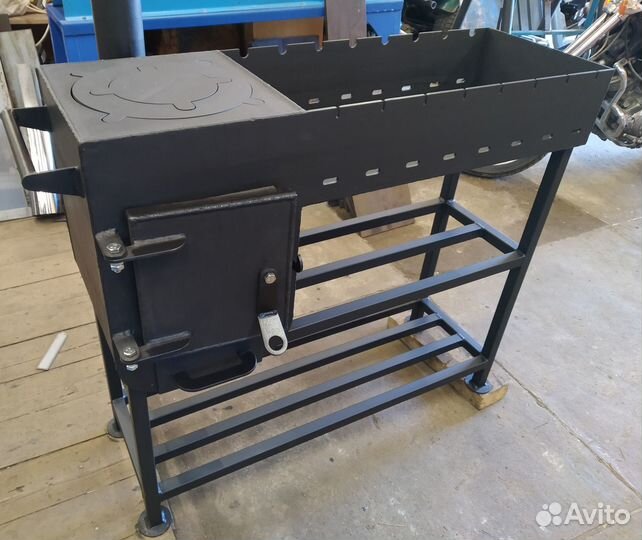 Мангал с печкой под казан