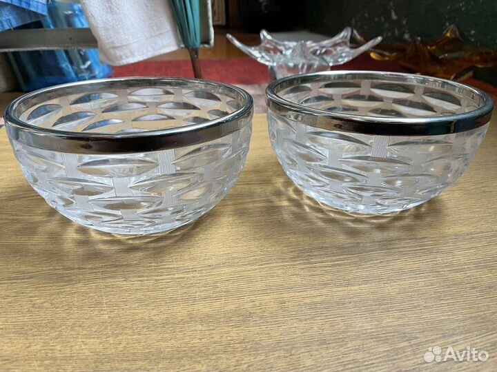 Тарелка салатница хрусталь