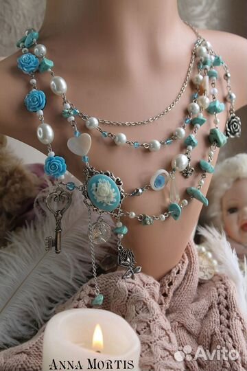 Винтажное ожерелье + заколка