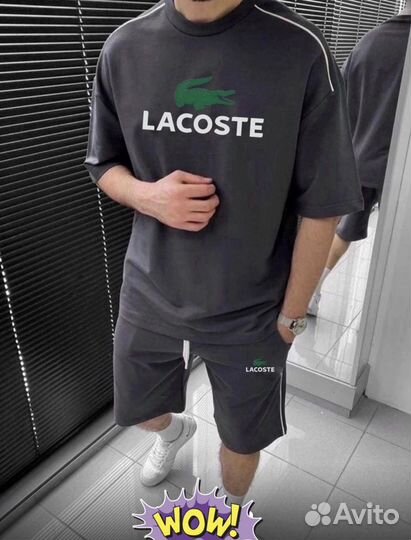 Костюм мужской шорты и футболка lacoste