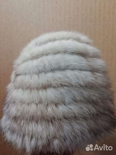 Шапка норковая вязаная