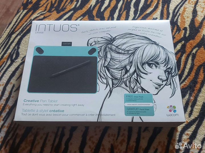 Графический планшет wacom intuos draw blue pen s