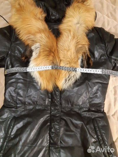 Кожаное женское пальто