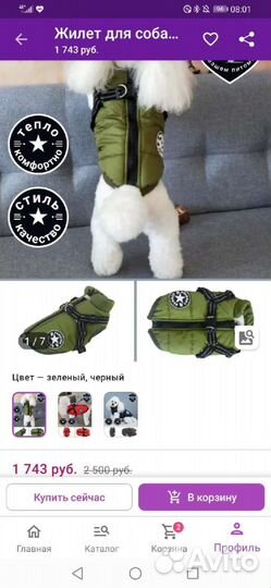 Куртка шлейка для собак