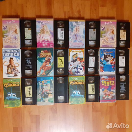 Видеокассеты с Мультфильмами в пластиковых боксах