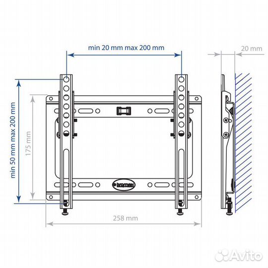 Кронштейн наклонный Kromax ideal-6 new #195125