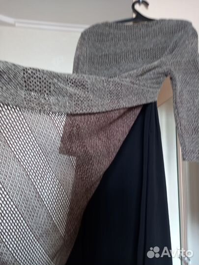 Платье женское комбинированное накидкой