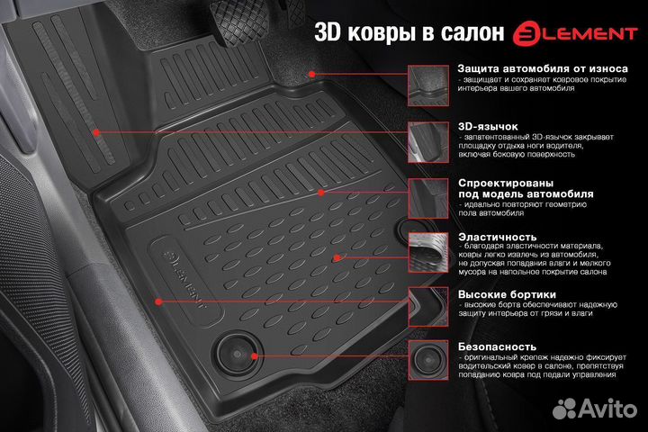 Коврики салона 3D Changan CS85 2019- 4шт