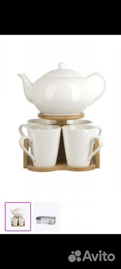 Набор посуды на бамбуковой подставке