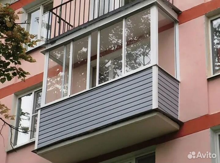 Остекление раздвижное с обшивкой