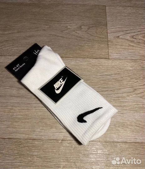 Носки nike высокие белые