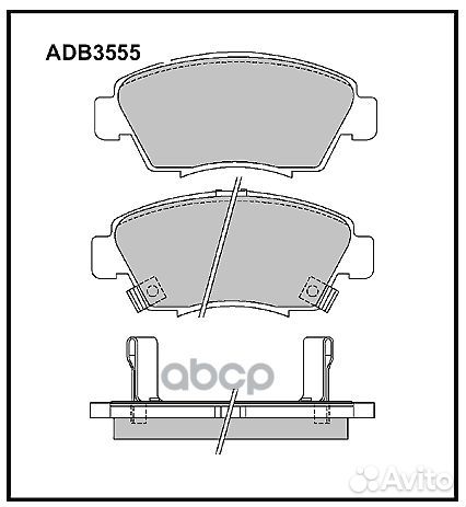 Колодки тормозные дисковые перед ADB3555 AL