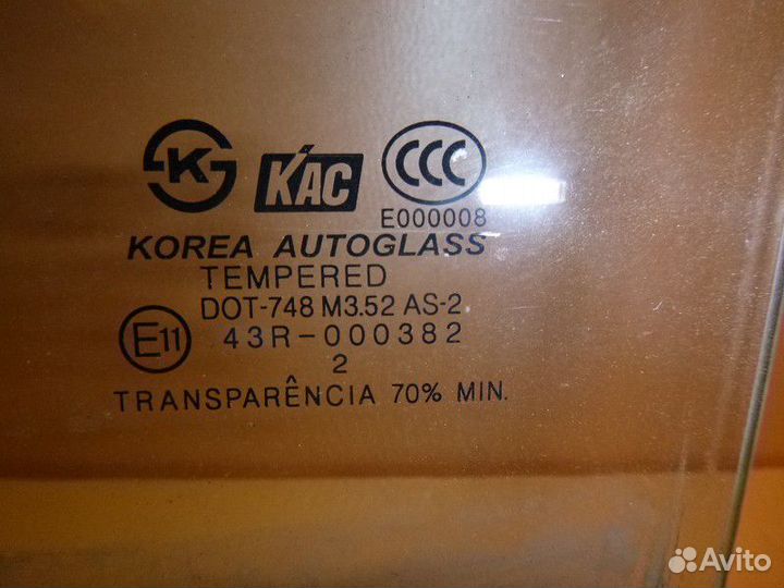 Стекло двери задней левой hyundai elantra 2000-200